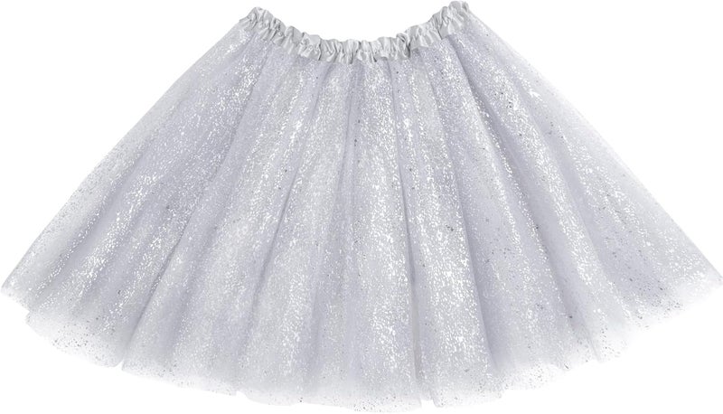 VEKDA 3 Layers Tutus for Women Adult, Classic Elastic Tulle Tutu Skirts Gold Silver Foil Printed Tutu for Party Running - Image 1